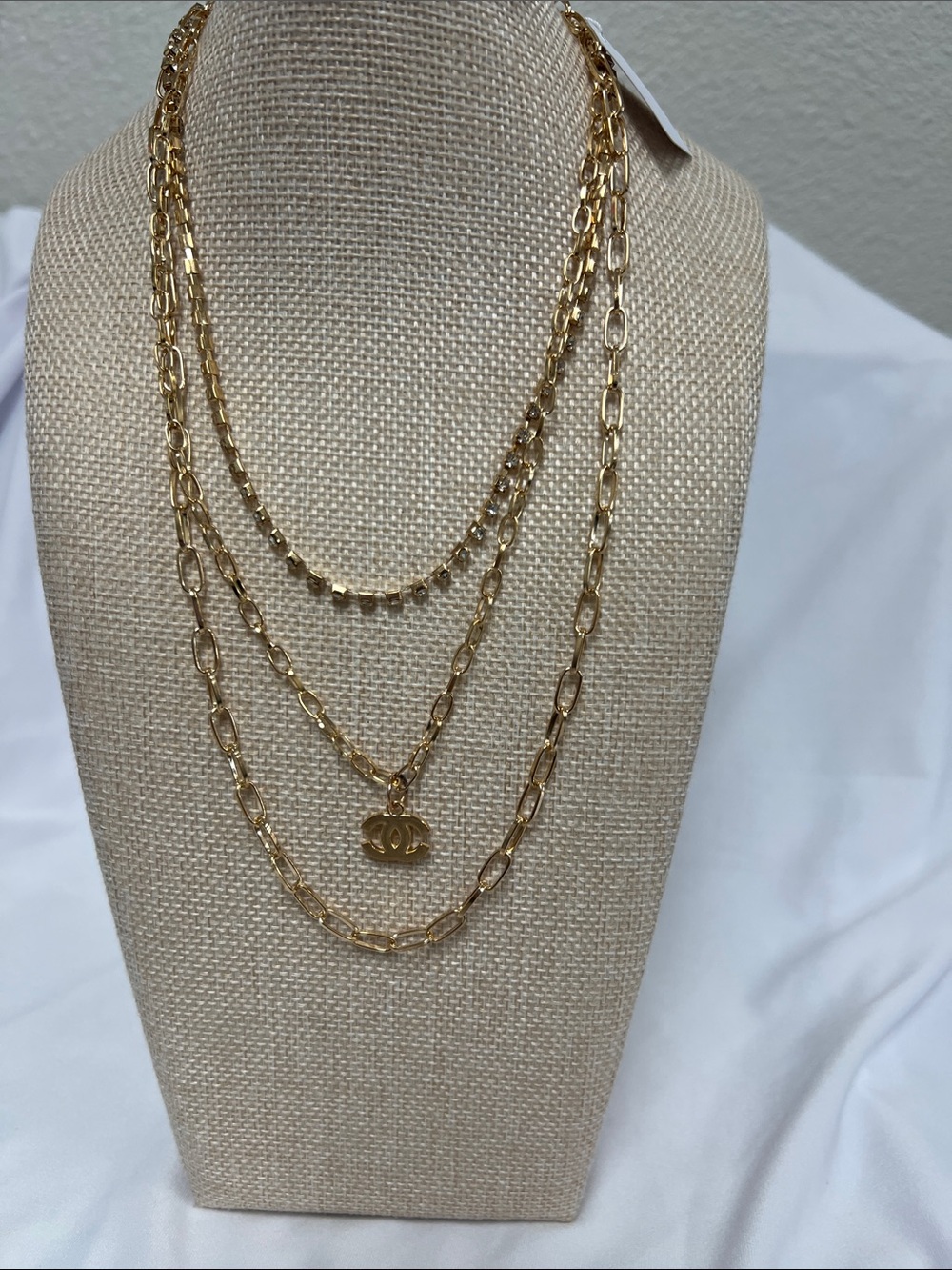 Gold Layered Chain Necklace with Pendant - Women Jewelry Necklaces